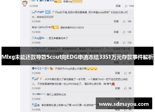 Mlxg未能还款导致Scout向EDG申请冻结3351万元存款事件解析
